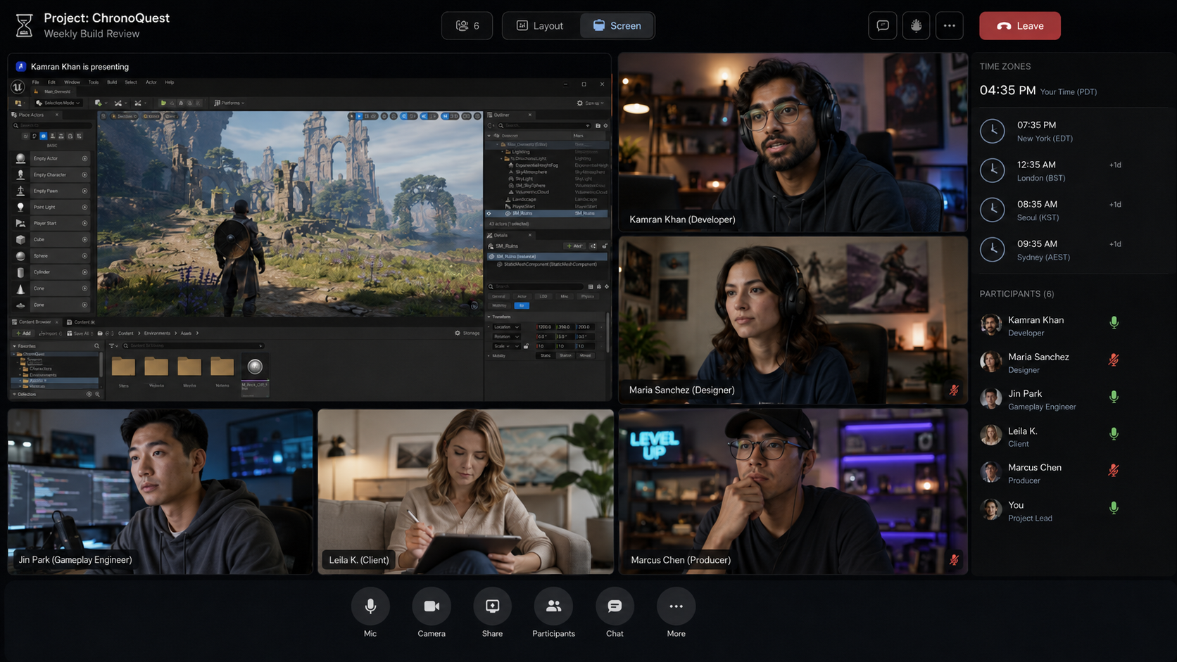 hiring a game development studio remote team communication call